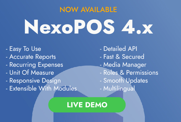 NexoPOS 3.x - Extendable PHP Point of Sale - 1