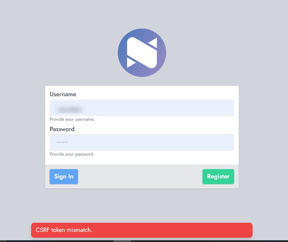csrf-token-mismatch