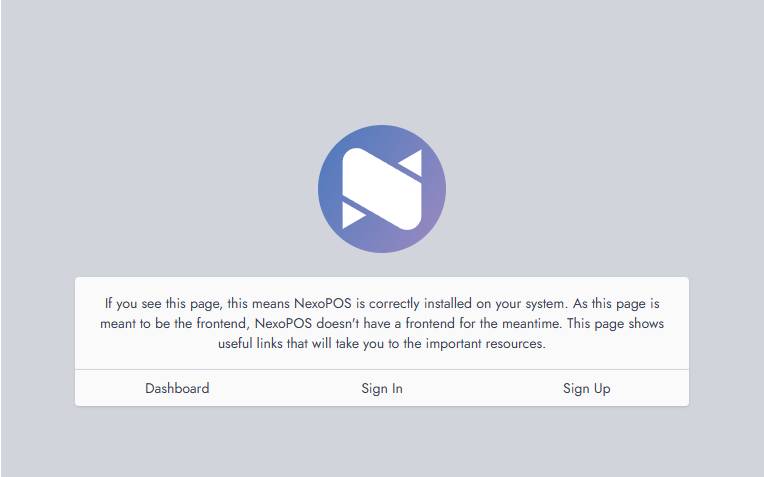 welcome page nexopos