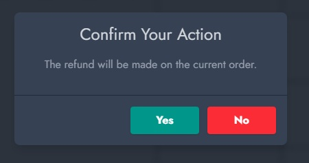 Confirm the refund action.