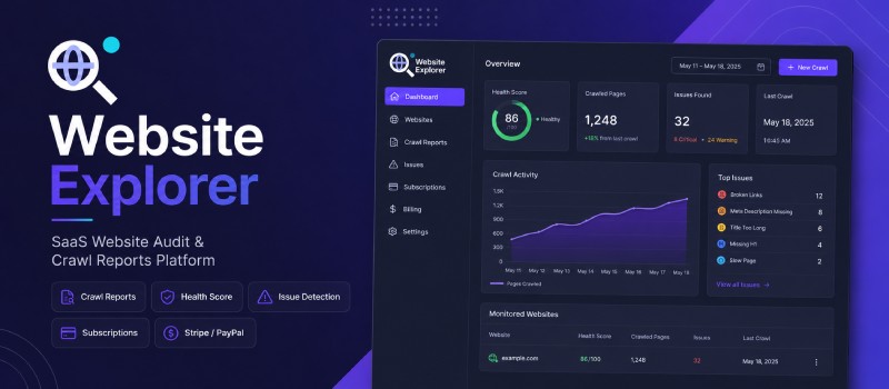 Website Explorer SaaS - Audit & Crawl Reports Platform