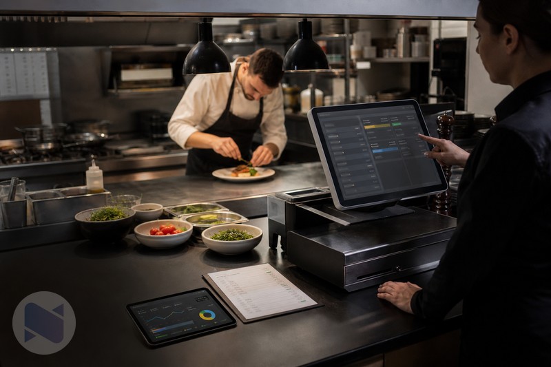 Recipe-based ingredient tracking connected to a restaurant POS workflow.